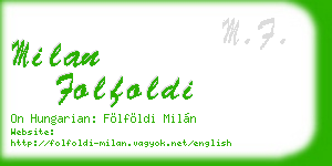 milan folfoldi business card
